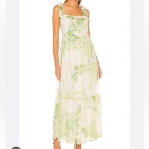 Line and Dot Palm Maxi Dress